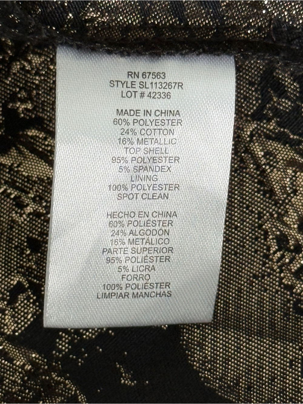 S.L. Fashions Black & Gold Halter Neck High-Low Jacquard Dress Size 6 - Picture 10 of 11